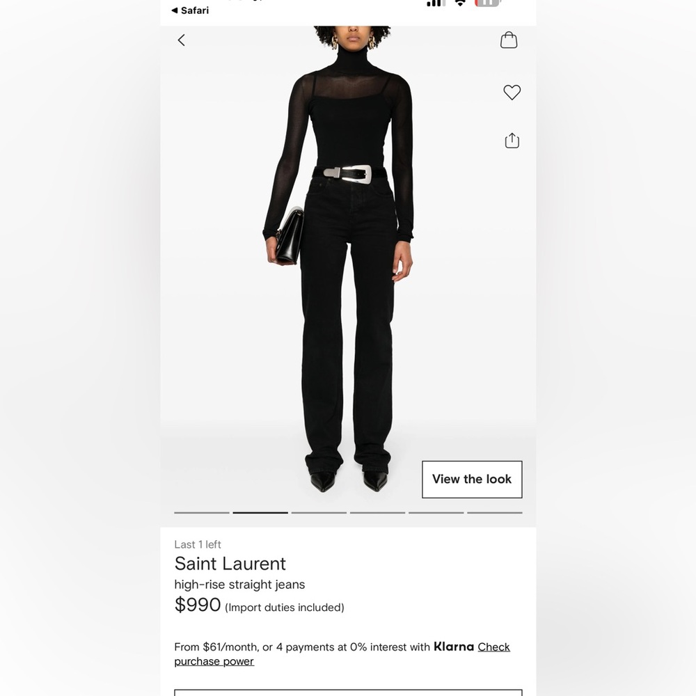 Saint Laurent Black straight jeans